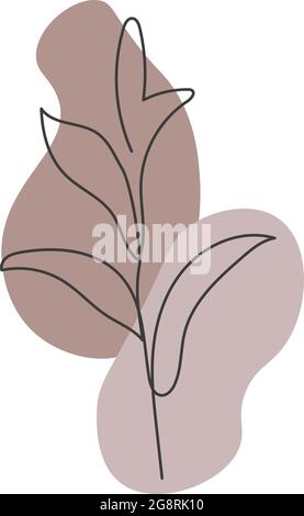 A plant drawn in a vector by one continuous line. Stock Vector