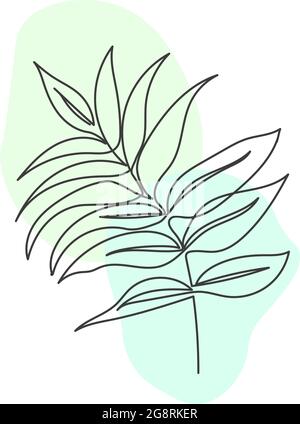 A plant drawn in a vector by one continuous line. Stock Vector