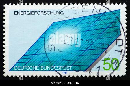 GERMANY - CIRCA 1981: a stamp printed in the Germany shows Solar Generator, Energy Conservation Research, circa 1981