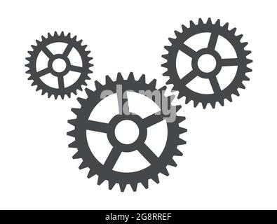 Three gears symbol for maintenance or mechanism vector icon Stock ...