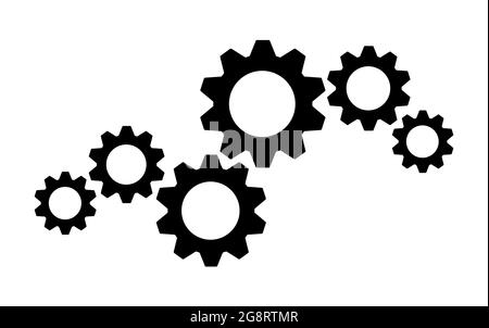 Clockwork or setting gears symbol vector icon Stock Vector
