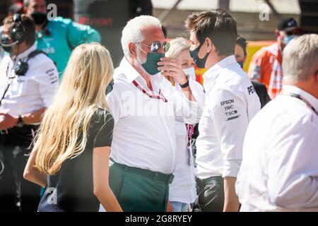 STROLL Lawrence (can), Aston Martin F1 owner, WOLFF Toto (aut), Team Principal & CEO Mercedes AMG F1 GP, portrait during the Formula 1 Pirelli British Grand Prix 2021, 10th round of the 2021 FIA Formula One World Championship from July 16 to 18, 2021 on the Silverstone Circuit, in Silverstone, United Kingdom - Photo Antonin Vincent / DPPI Stock Photo