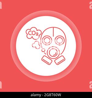 Carbon footprint color glyph icon. Air pollution. Eco problems. Isolated vector element. Outline pictogram for web page, mobile app, promo. Vector ill Stock Vector