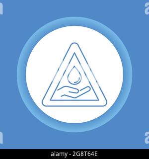 Water scarcity color glyph icon. Ecological disaster. Isolated vector element. Outline pictogram for web page, mobile app, promo. Stock Vector