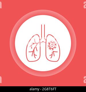 Lungs cancer color glyph icon. Oncology Stock Vector