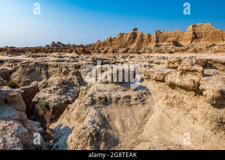 Buttes and Canyons are throughout Badlands National Park Stock Photo