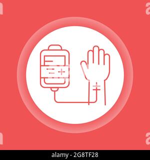 Chemotherapy color button icon. Medical treatment. Intensive therapy. Isolated vector element. Outline pictogram for web page, mobile app, promo. Stock Vector