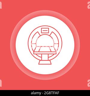 MRI machine scan device color button icon. Isolated vector element. Stock Vector