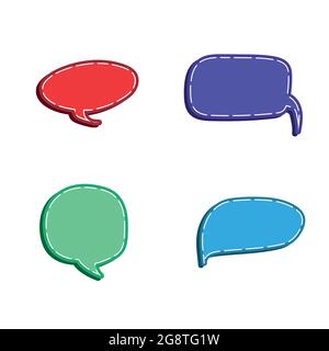 A collection of vector speech and thought communication bubbles Stock Vector