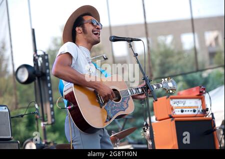 July 21, 2021 - Raleigh, North Carolina; USA - Musician TRE BURT performs live as his 2021 tour makes a stop at the Red Hat Amphitheater located in Raleigh. Copyright 2021 Jason Moore. (Credit Image: © Jason Moore/ZUMA Press Wire) Stock Photo