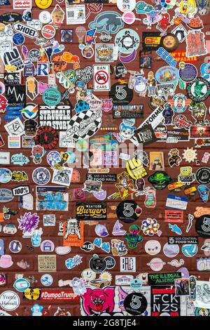 Albuquerque Sticker Wall Stock Photo