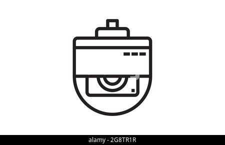 cctv camera icon. Outline home security camera vector icon for web design isolated on white background Stock Vector