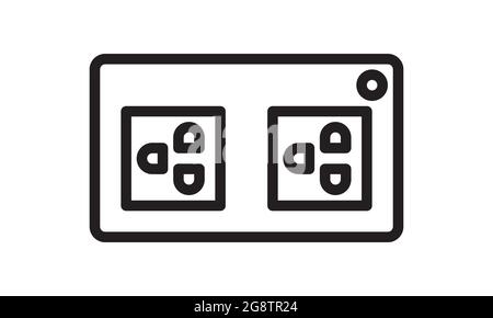 Plug socket icon template black color editable. Plug socket icon symbol Flat vector illustration for graphic and web design. Stock Vector