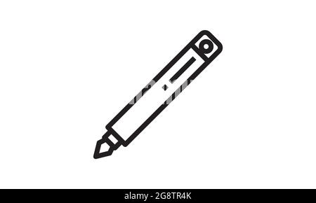 Spy pen icon vector, outline flat sign, logo illustration. spy pen icon for web design isolated on white background Stock Vector