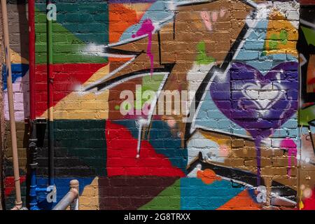 wall paintings in downtown Albuquerque, New Mexico alley Stock Photo