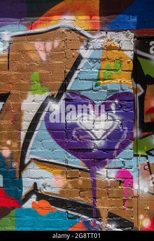 wall paintings in downtown Albuquerque, New Mexico alley Stock Photo