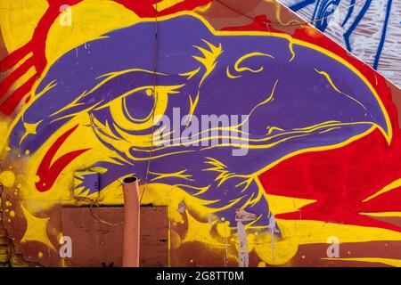 wall paintings in downtown Albuquerque, New Mexico alley Stock Photo