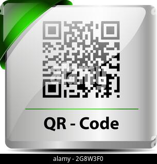 Design of original QR Code icon/label Stock Vector
