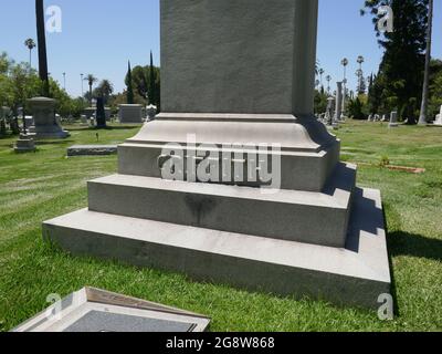 Hollywood, California, USA 20th July 2021 A general view of atmosphere of Griffith Jenkins Griffith's Grave at Hollywood Forever Cemetery on July 20, 2021 in Hollywood, California, USA. Photo by Barry King/Alamy Stock Photo Stock Photo