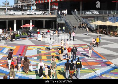Stockholm, Sweden - July 21, 2021: High angle view of the Sergels torg square in downtown Stockholm. Stock Photo