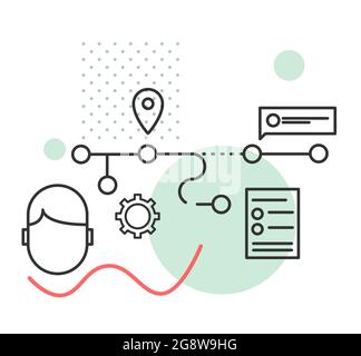 Business Process Timeline - Stock Icon as EPS 10 File Stock Vector