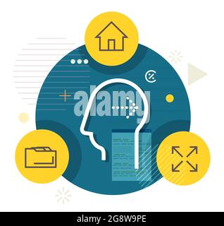 In-house Vs Outsourcing Employee - Business Practice - Icon as EPS 10 File Stock Vector