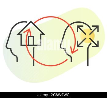 In-house Vs Outsourcing Employee - Business Practice - Icon as EPS 10 File Stock Vector