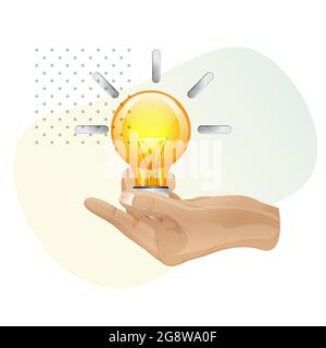 Human Hand holding Lightbulb - Creative Idea Icon as EPS 10 File Stock Vector