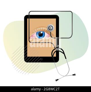 Fungal Infection in Eye Irritant - Pink Eye - Icon as EPS 10 File Stock Vector