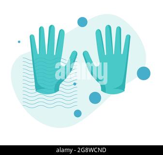 Latex Gloves for Medical Professionals - Icon as EPS 10 File Stock Vector