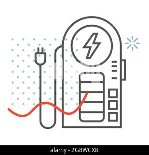 Electric Vehicle Charging Station - Stock Icon as EPS 10 File Stock Vector
