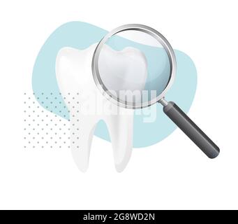 human teeth with magnifying glass Stock Vector Image & Art - Alamy