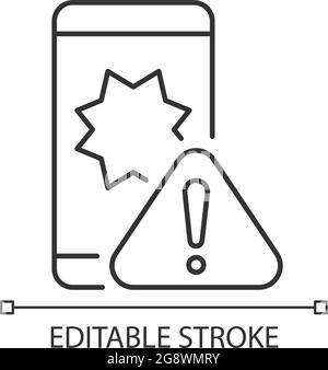 Phone crashes linear icon Stock Vector