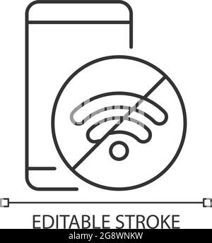 Internet connection issues linear icon Stock Vector