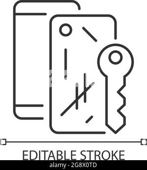 Scratched housing linear icon Stock Vector