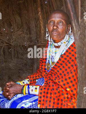 Maasai woman in Ngorongoro, Tanzania Stock Photo