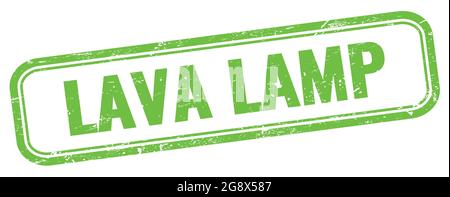 LAVA LAMP text on green grungy vintage rectangle stamp. Stock Photo