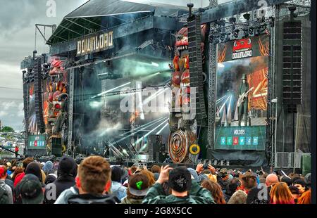 Main stage at the Download heavy metal  music festival at Castle Donington, UK Stock Photo