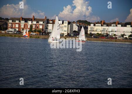 Evening Sailing on West Kirby Marine Lake, Wirral Stock Photo
