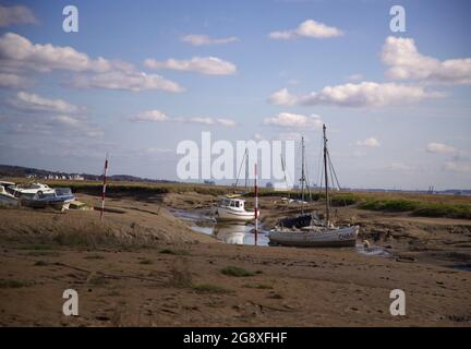 View of the Tidal Creek, Heswall Shore, Wirral Stock Photo