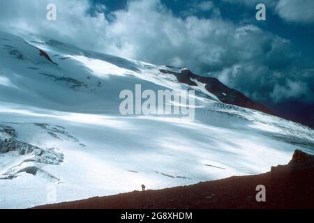 La Meije glacier in 1980, La Grave, Hautes-Alpes, France Stock Photo