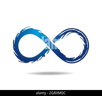 Blue mobius loop reminiscent of horror movies. Untidy infinity symbol ...