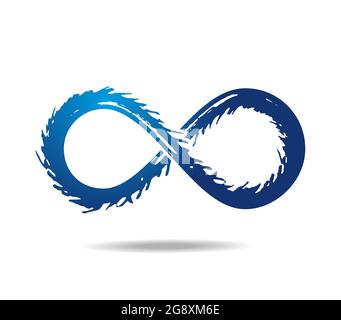 Blue mobius loop reminiscent of horror movies. Untidy infinity symbol ...