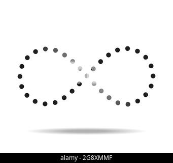 Dot to dot Mobius' loop picture. Infinity symbol Stock Vector