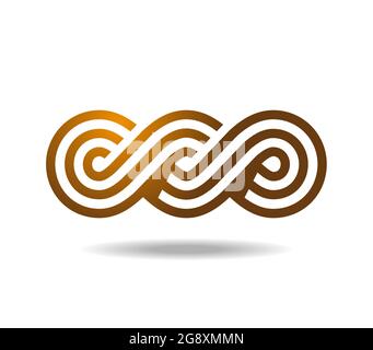 Celtic or Greek linear pattern woven from three lines. Infinity symbol ...