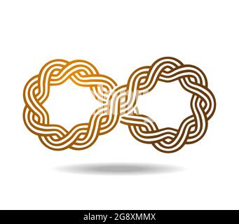 Mobius loop Celtic or Greek golden pattern woven from meander. Maze ...