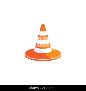 Construction cone icon, vector illustration design. Tools collection. on white background Stock Vector