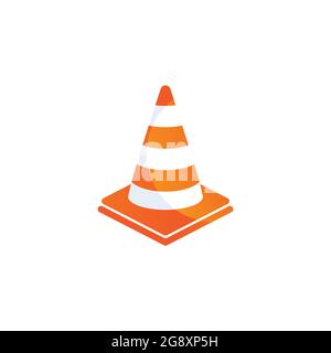 Construction cone icon, vector illustration design. Tools collection. on white background Stock Vector