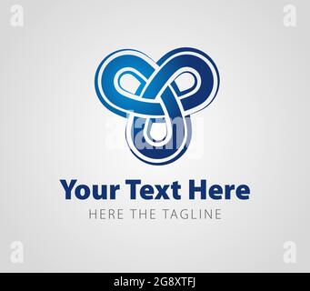 Outlined mobius loop composed of three loops. Propeller, maritime ready logo Stock Vector