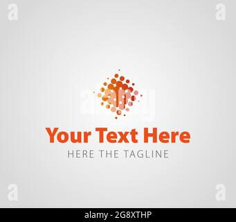 Reddish printing raster in square. Ready logo Stock Vector